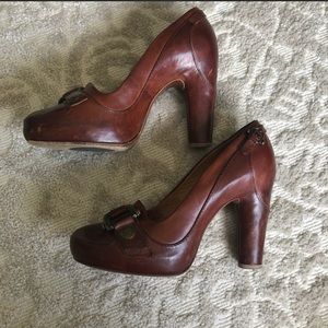Frye platform boot heels size 7.